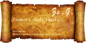 Zsubori Gyöngyi névjegykártya